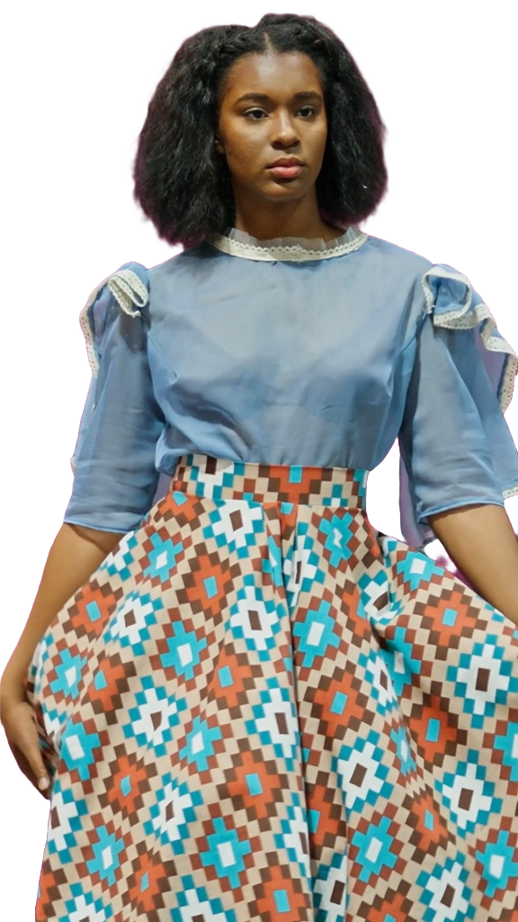 High-Low Native Print Skirt