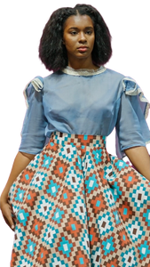 High-Low Native Print Skirt