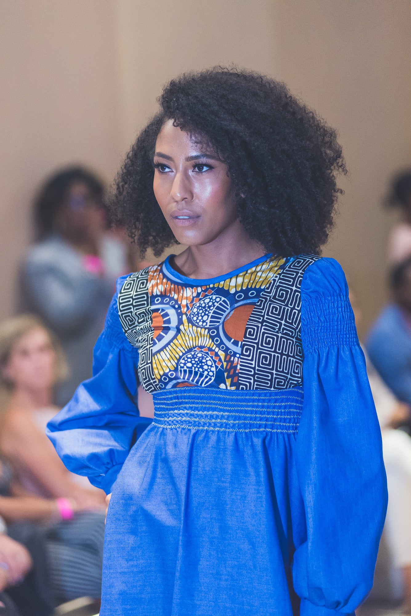 African Print Denim Dress